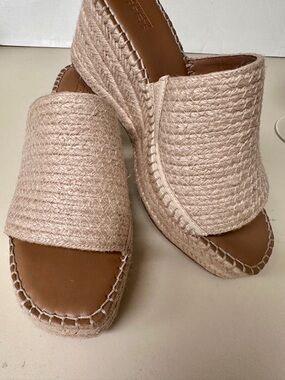 Neutral Beige Woven Espadrille Slide - Women